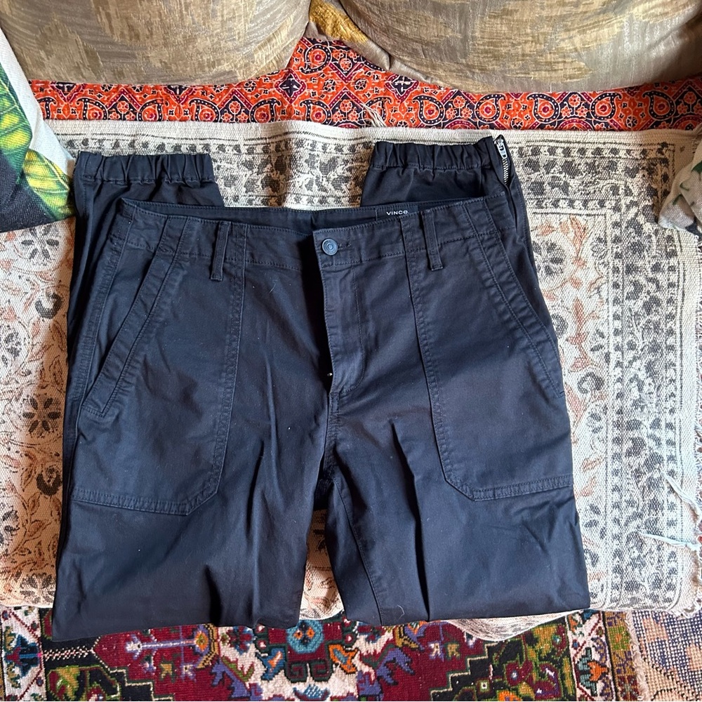 Vince black cargo cuffed pants